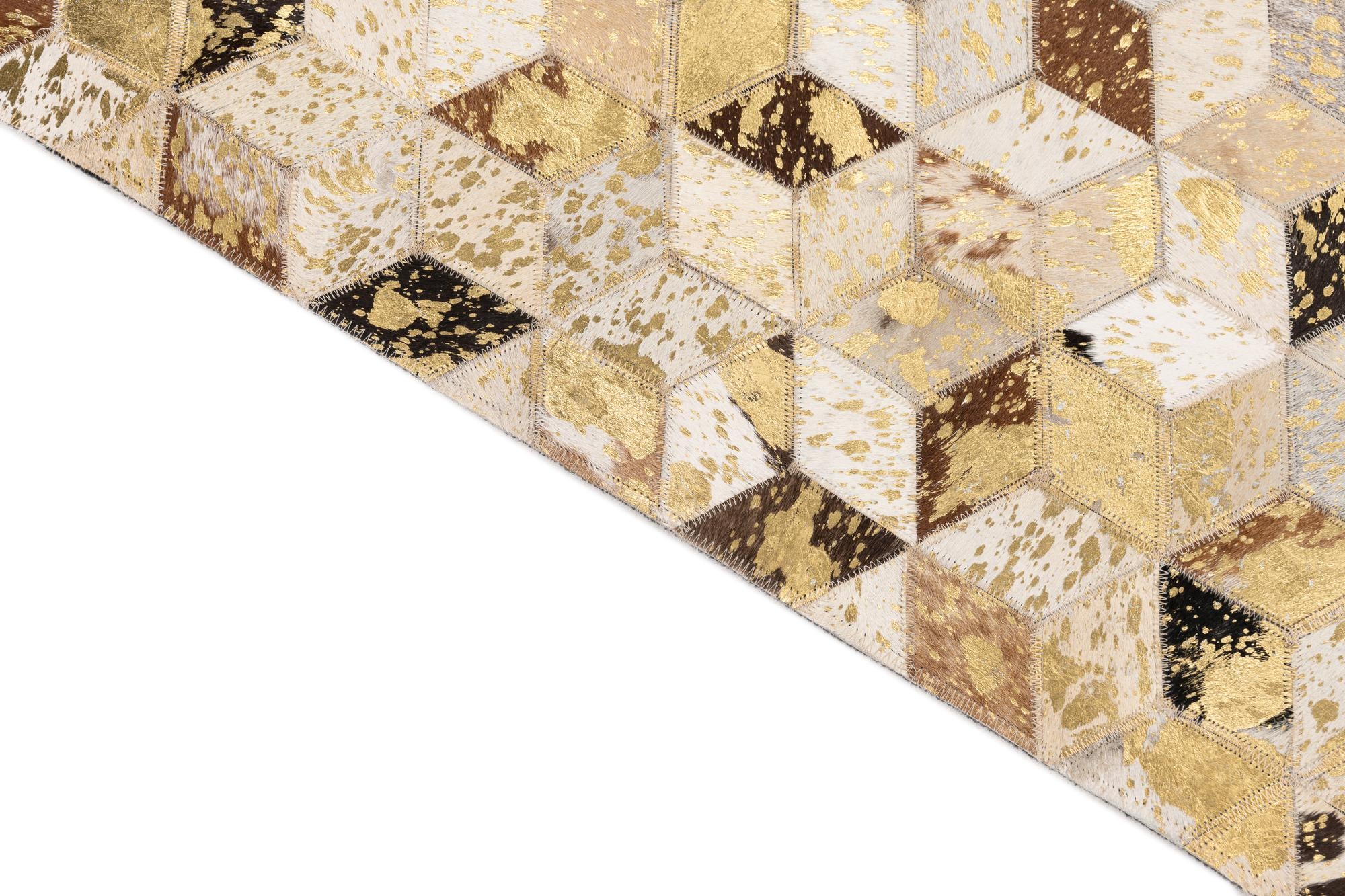 5' x 7' 10 Cowhide Leather Rug