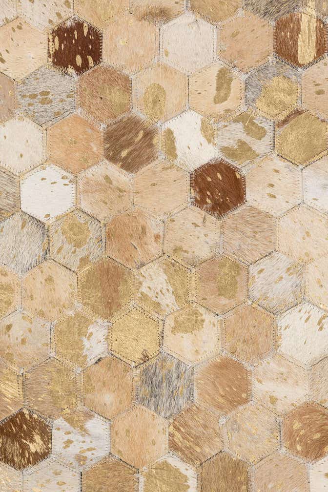 5' x 8' Cowhide Leather Rug