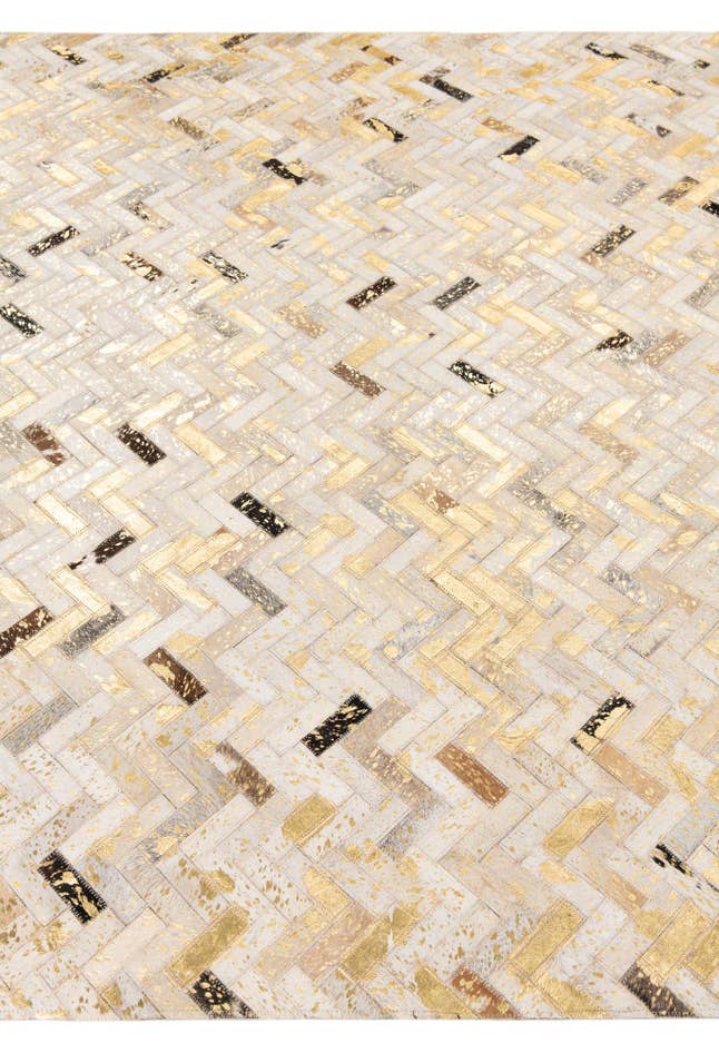 Detail image of 5' x 7' 10 Cowhide Leather Rug