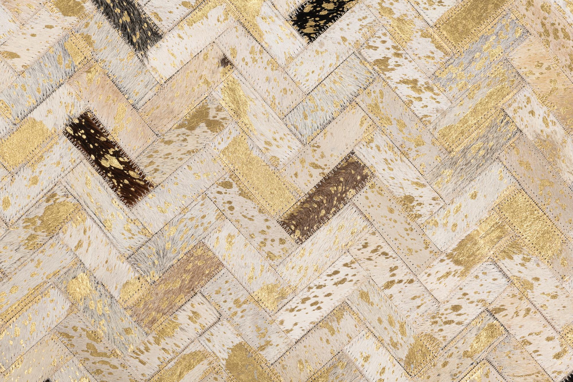 5' x 7' 10 Cowhide Leather Rug