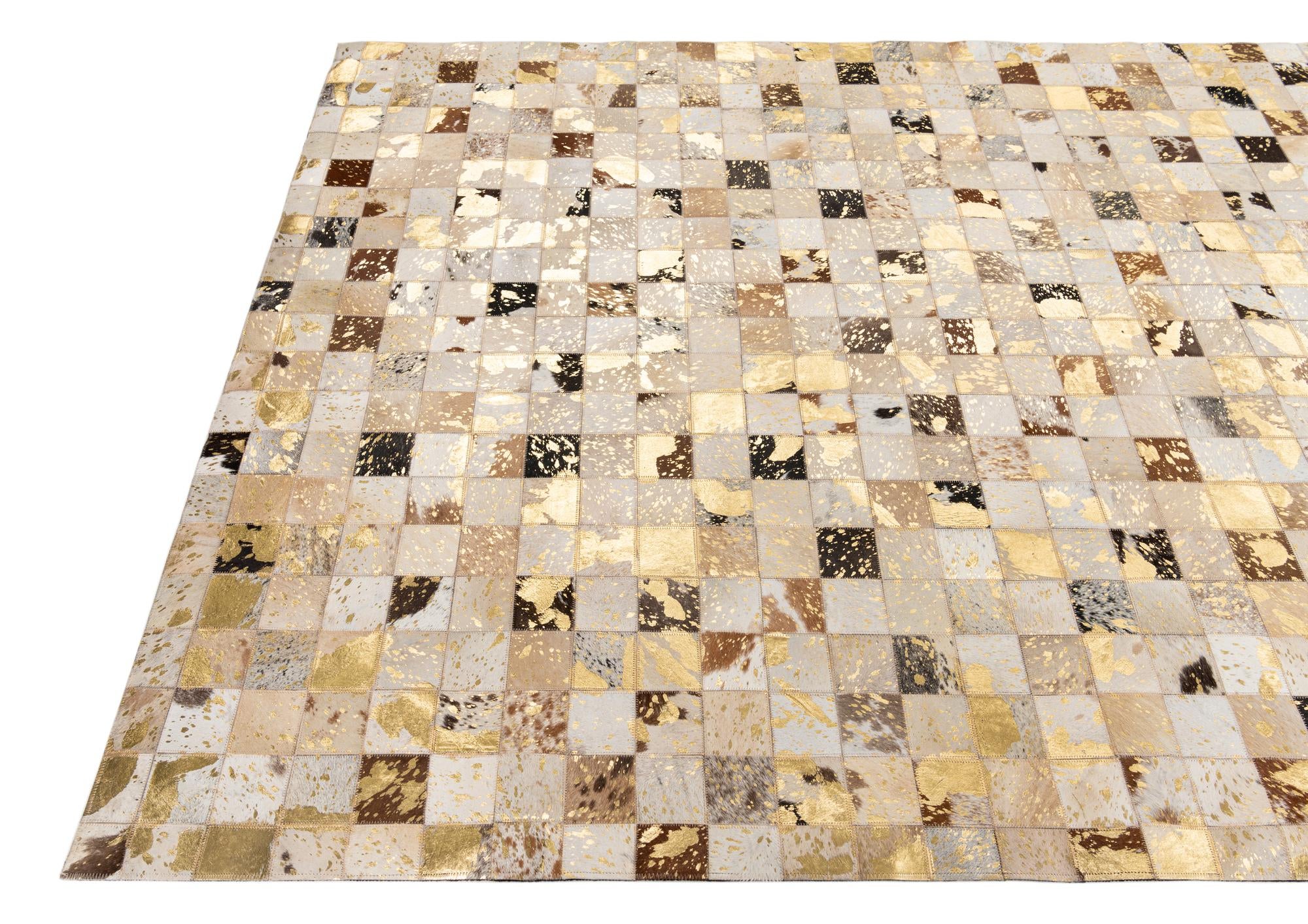 5' x 8' Cowhide Leather Rug