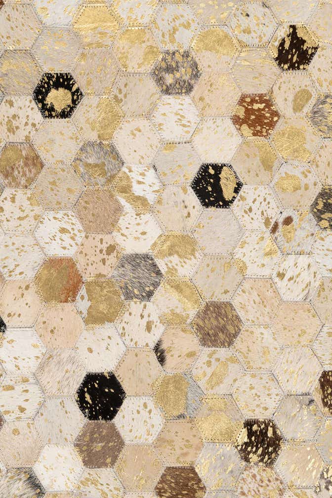 5' x 8' Cowhide Leather Rug