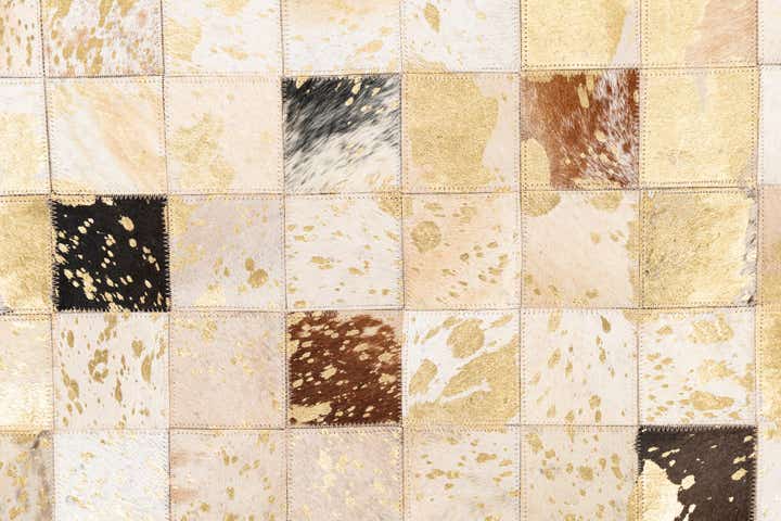 5' x 8' 1 Cowhide Leather Rug