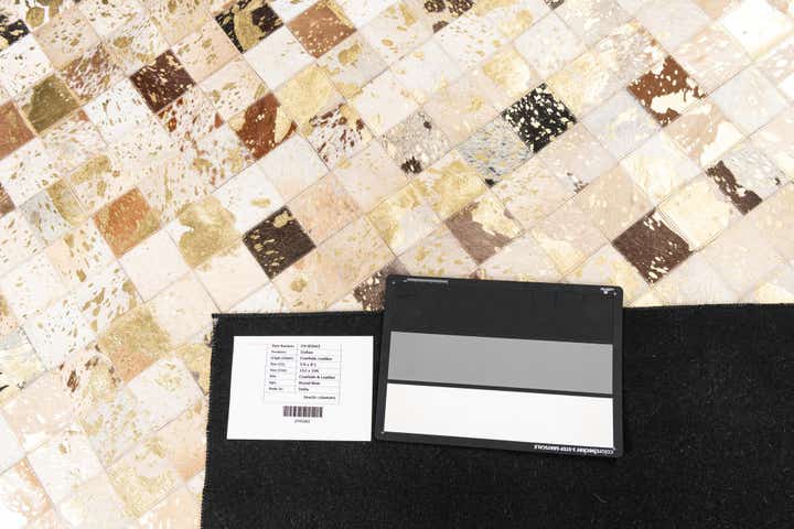 5' x 8' 1 Cowhide Leather Rug