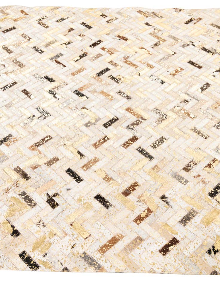 Detail image of 4' 10 x 7' 10 Cowhide Leather Rug