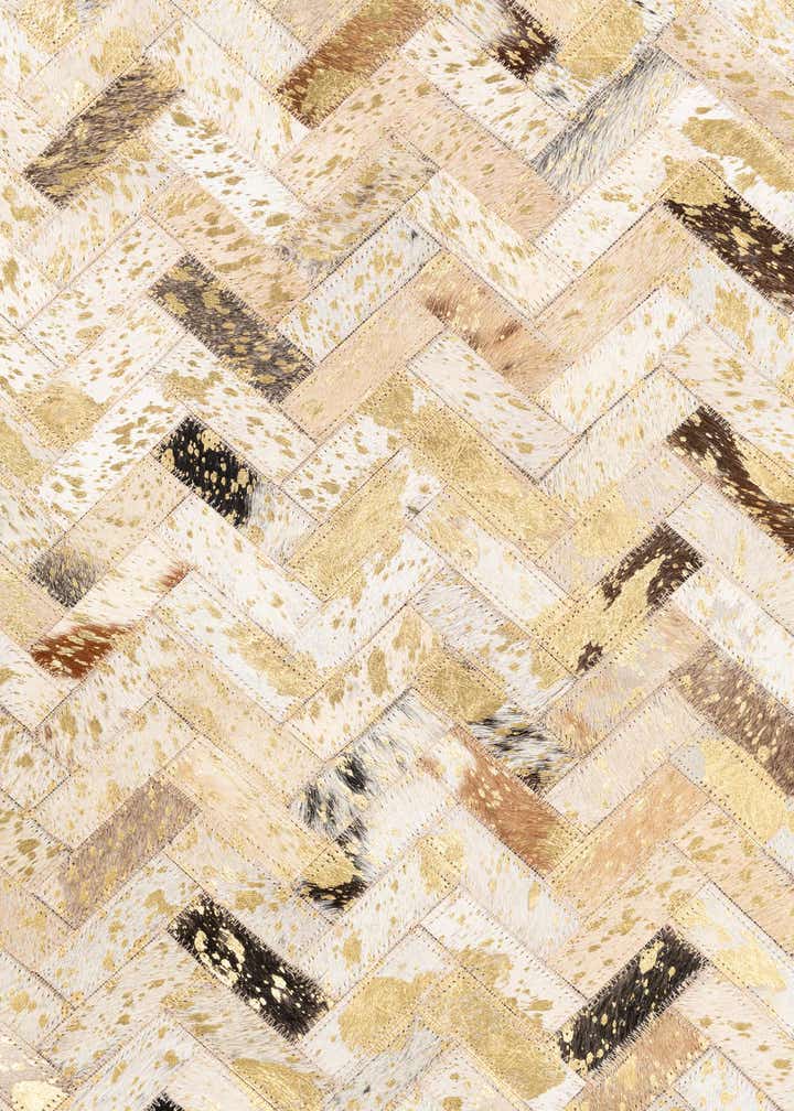 4' 10 x 7' 10 Cowhide Leather Rug