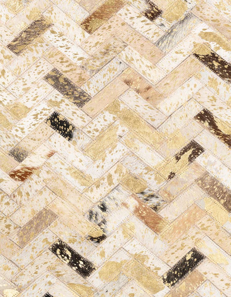 Detail image of 4' 10 x 7' 10 Cowhide Leather Rug