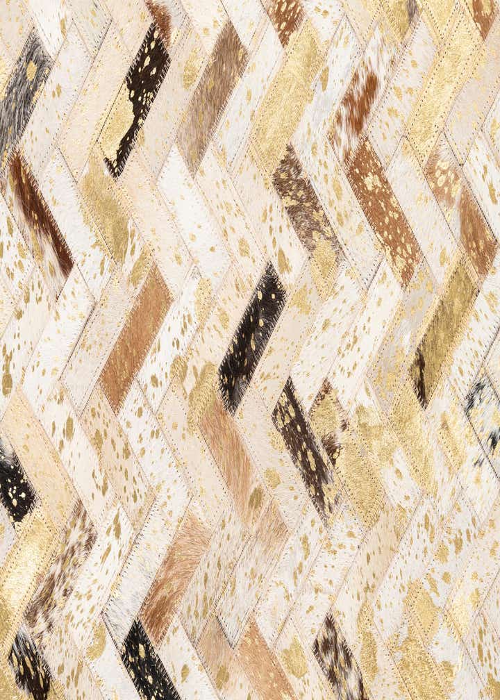 4' 10 x 7' 10 Cowhide Leather Rug