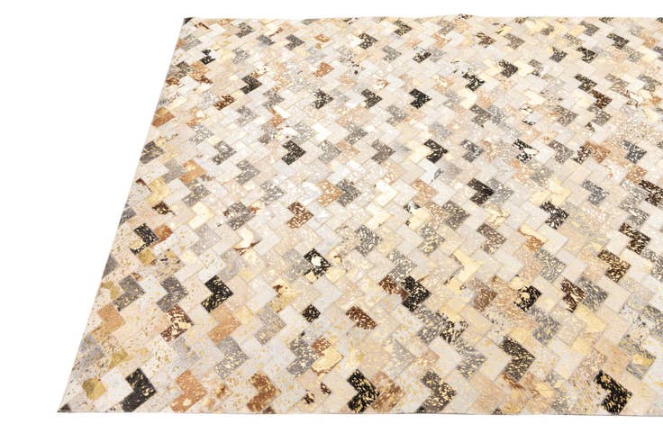 Detail image of 4' 10 x 8' Cowhide Leather Rug