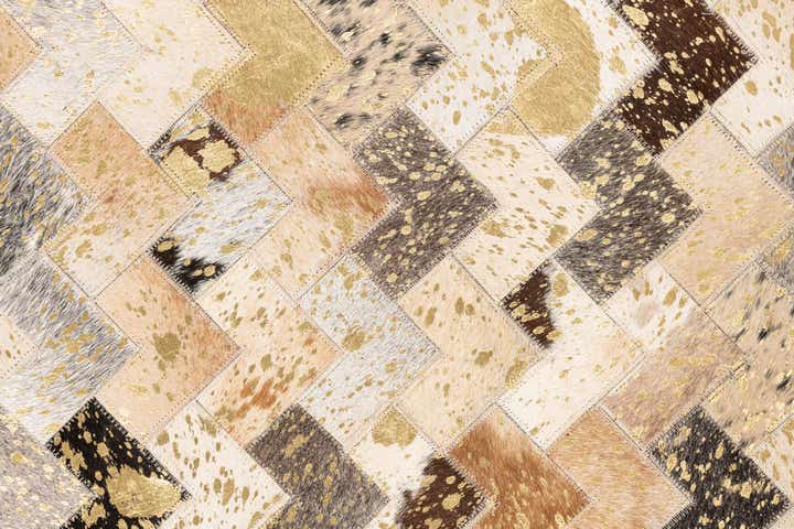 4' 10 x 8' Cowhide Leather Rug