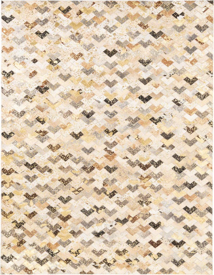 Detail image of 4' 10 x 8' Cowhide Leather Rug