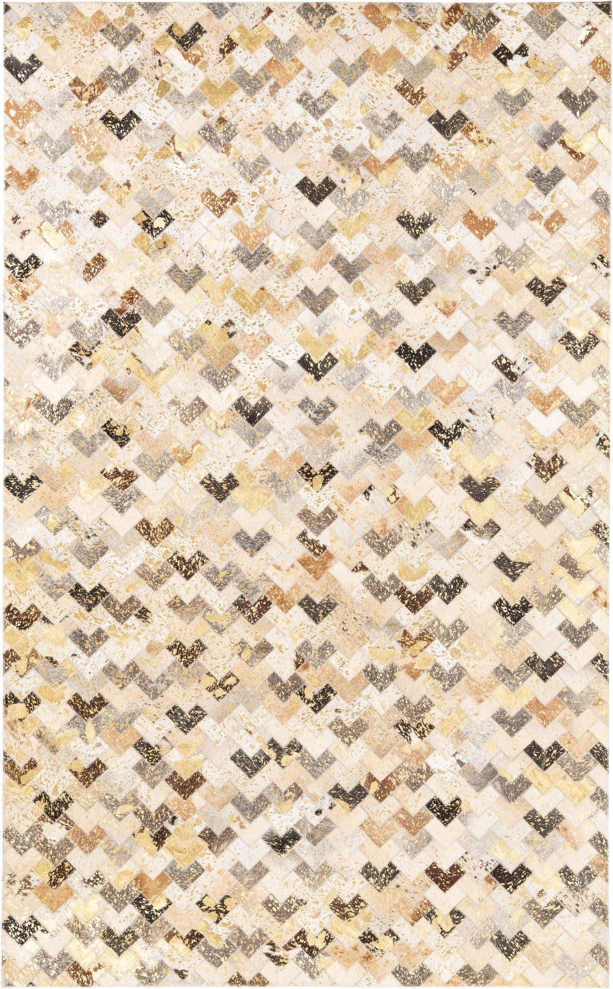 4' 10 x 8' Cowhide Leather Rug