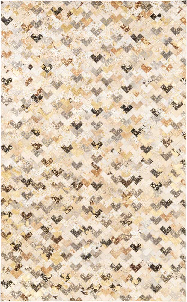 4' 10 x 8' Cowhide Leather Rug