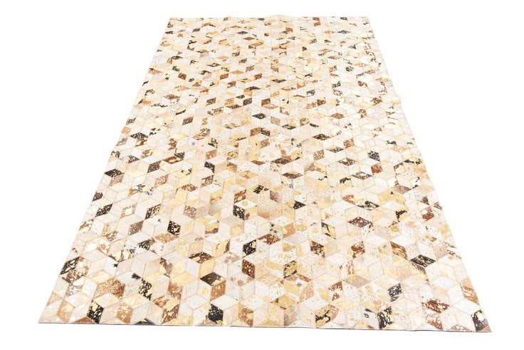 Detail image of 5' x 7' 10 Cowhide Leather Rug