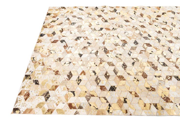 Detail image of 5' x 7' 10 Cowhide Leather Rug