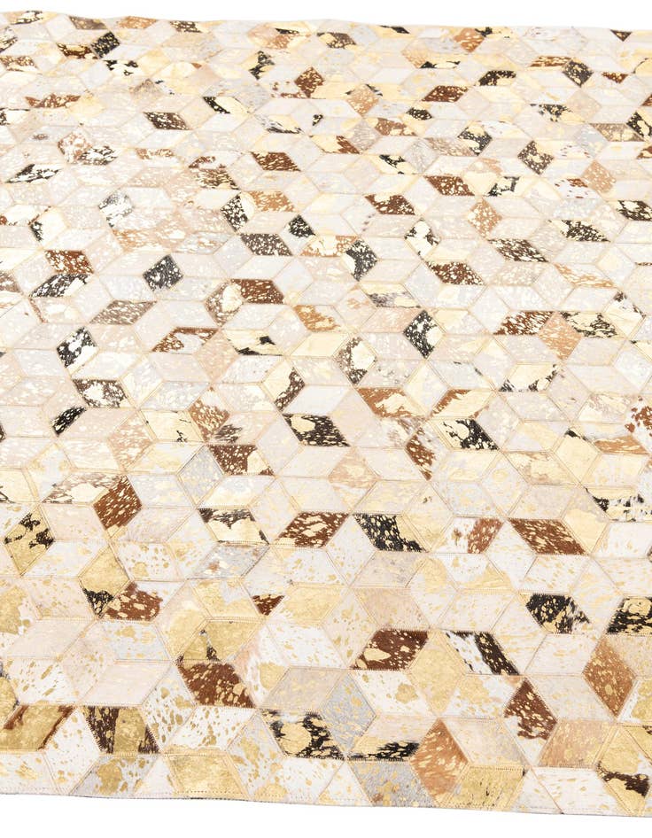 Detail image of 5' x 7' 10 Cowhide Leather Rug