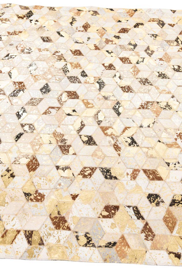 Detail image of 5' x 7' 10 Cowhide Leather Rug