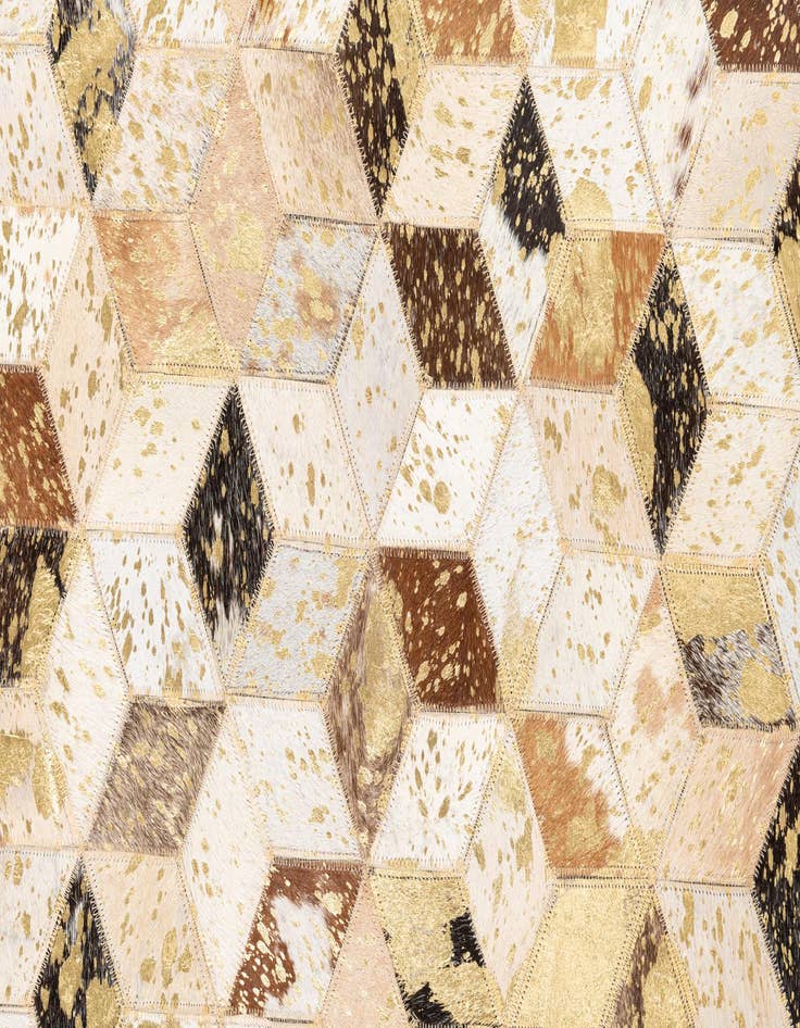 Detail image of 5' x 7' 10 Cowhide Leather Rug