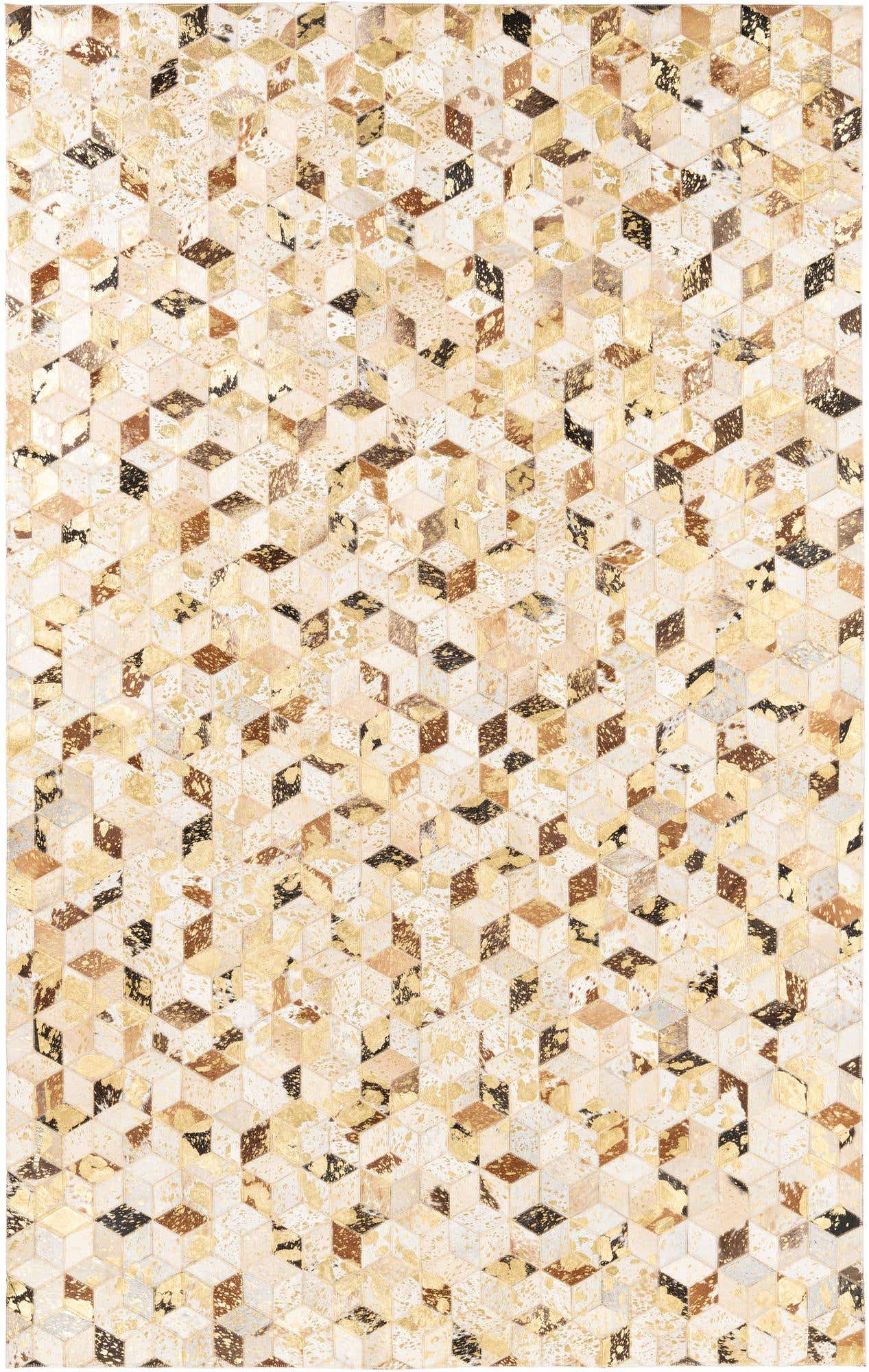 5' x 7' 10 Cowhide Leather Rug