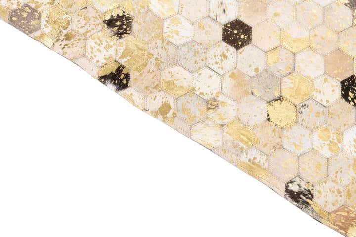 5' x 8' 1 Cowhide Leather Rug