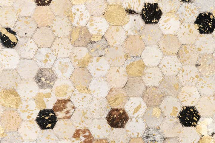 5' x 8' 1 Cowhide Leather Rug