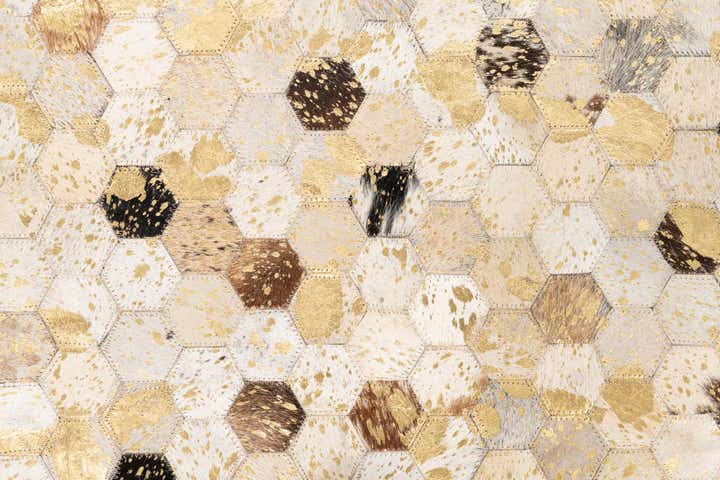 5' x 8' 1 Cowhide Leather Rug