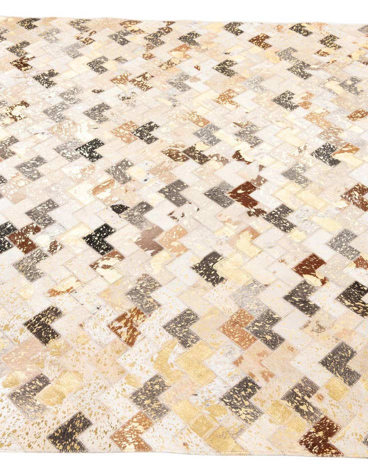 Detail image of 5' x 7' 10 Cowhide Leather Rug