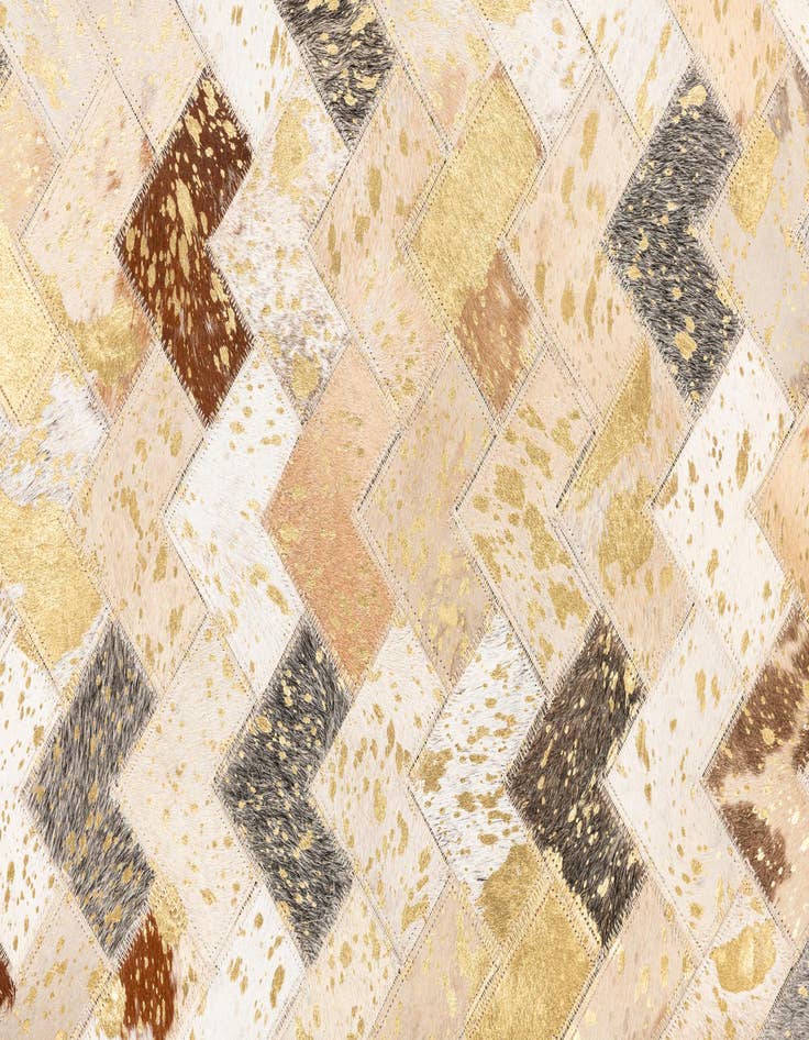 Detail image of 5' x 7' 10 Cowhide Leather Rug