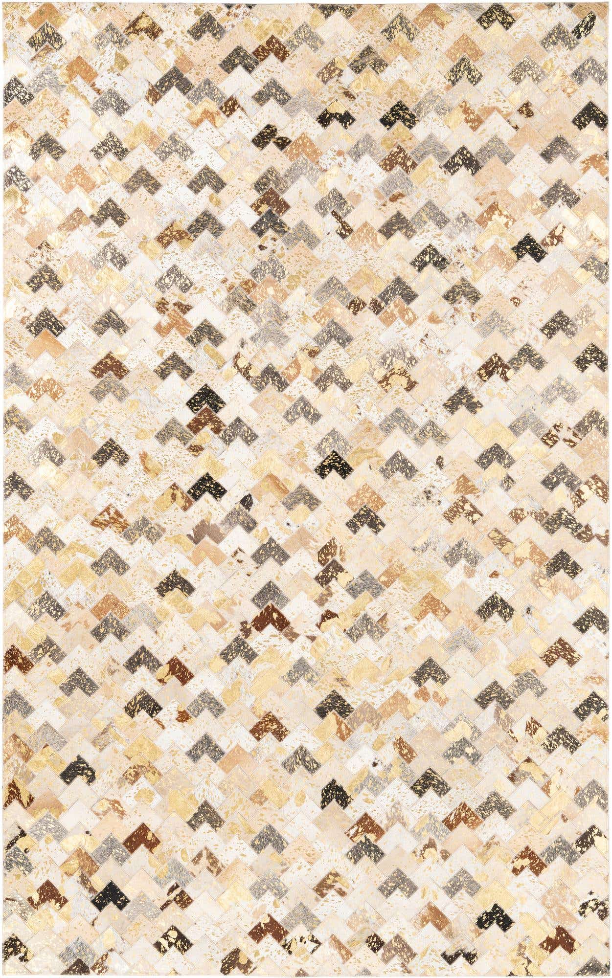 5' x 7' 10 Cowhide Leather Rug