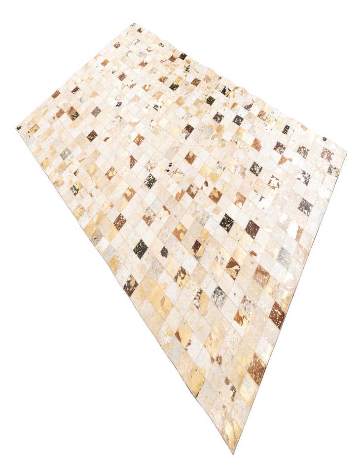 Detail image of 4' 10 x 8' Cowhide Leather Rug