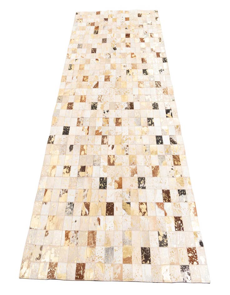 Detail image of 4' 10 x 8' Cowhide Leather Rug