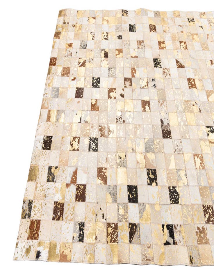 Detail image of 4' 10 x 8' Cowhide Leather Rug