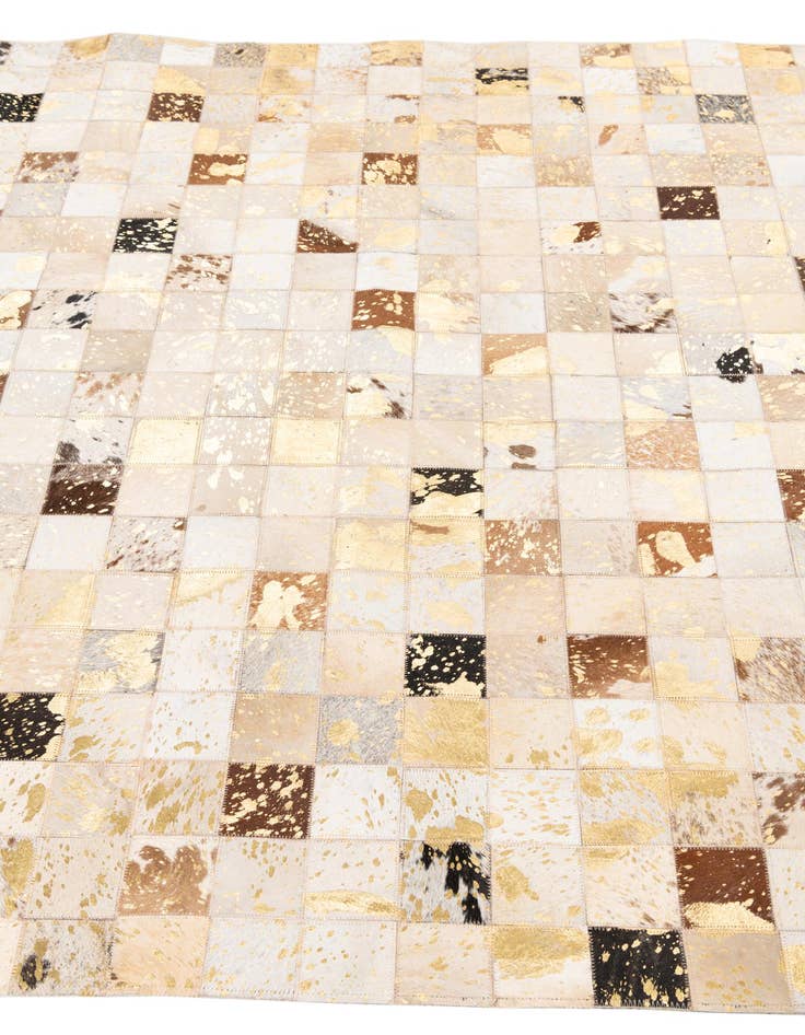 Detail image of 4' 10 x 8' Cowhide Leather Rug