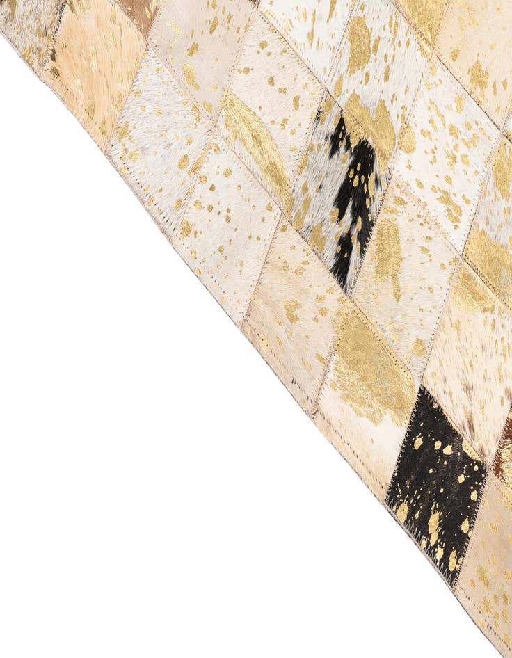 Detail image of 4' 10 x 8' Cowhide Leather Rug