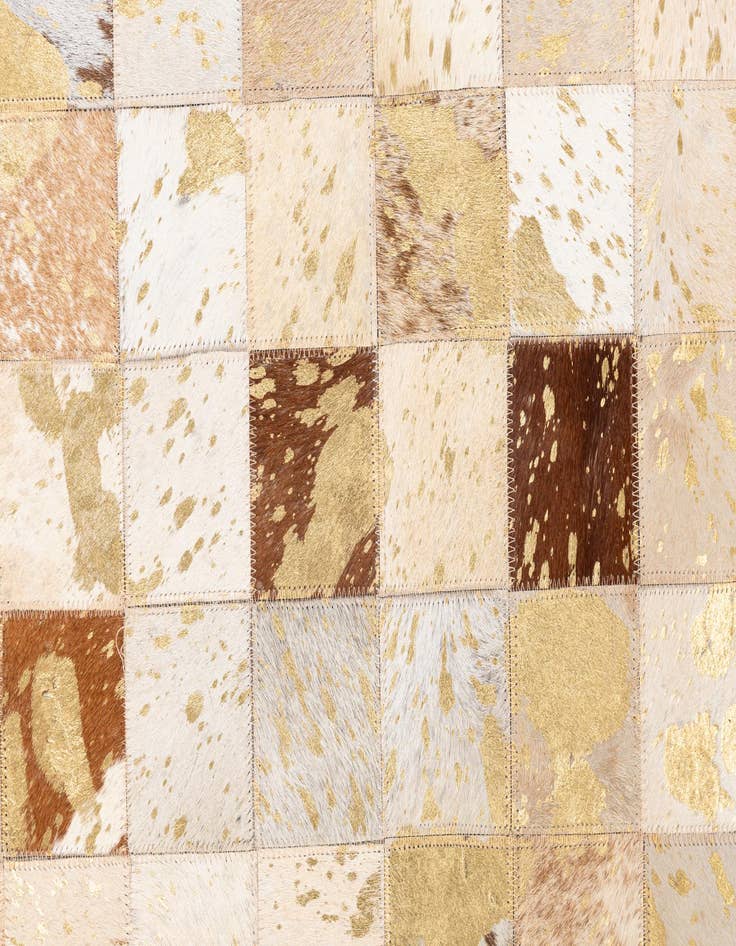 Detail image of 4' 10 x 8' Cowhide Leather Rug