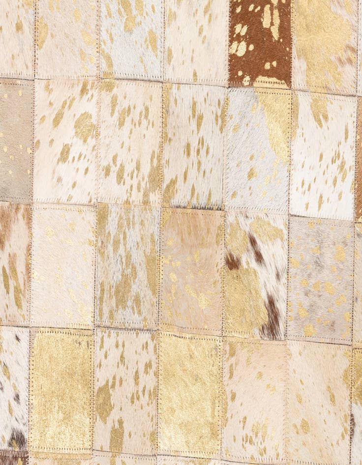 Detail image of 4' 10 x 8' Cowhide Leather Rug