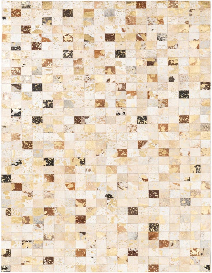 Detail image of 4' 10 x 8' Cowhide Leather Rug