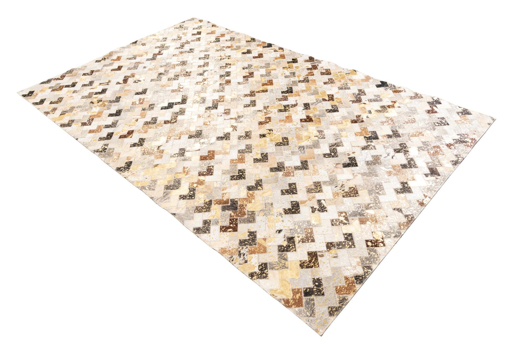 5' x 8' 1 Cowhide Leather Rug