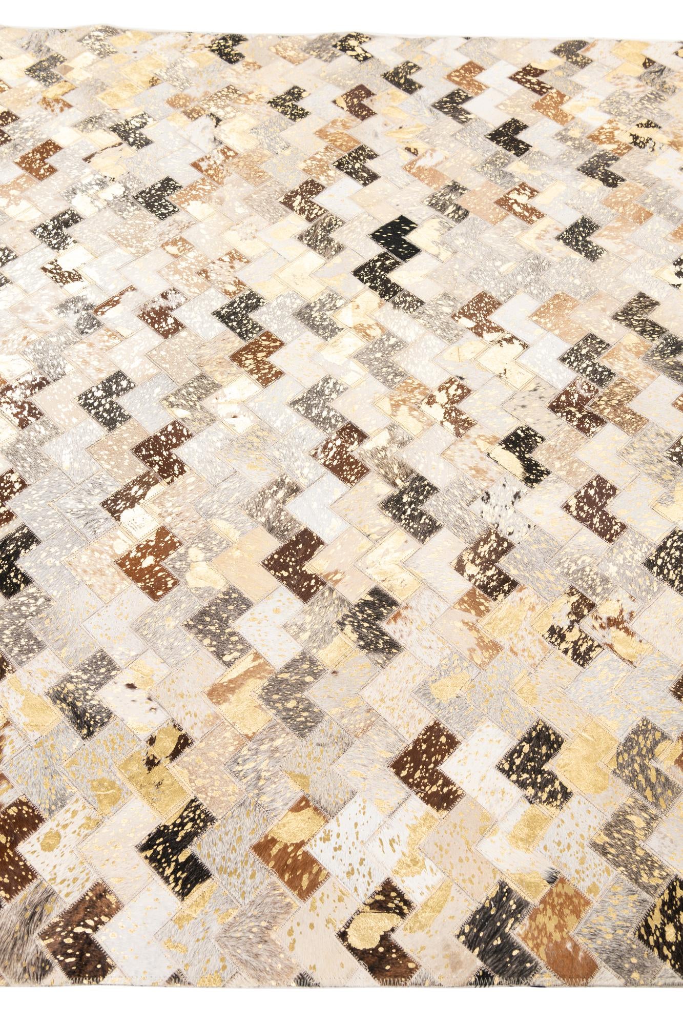 5' x 8' 1 Cowhide Leather Rug