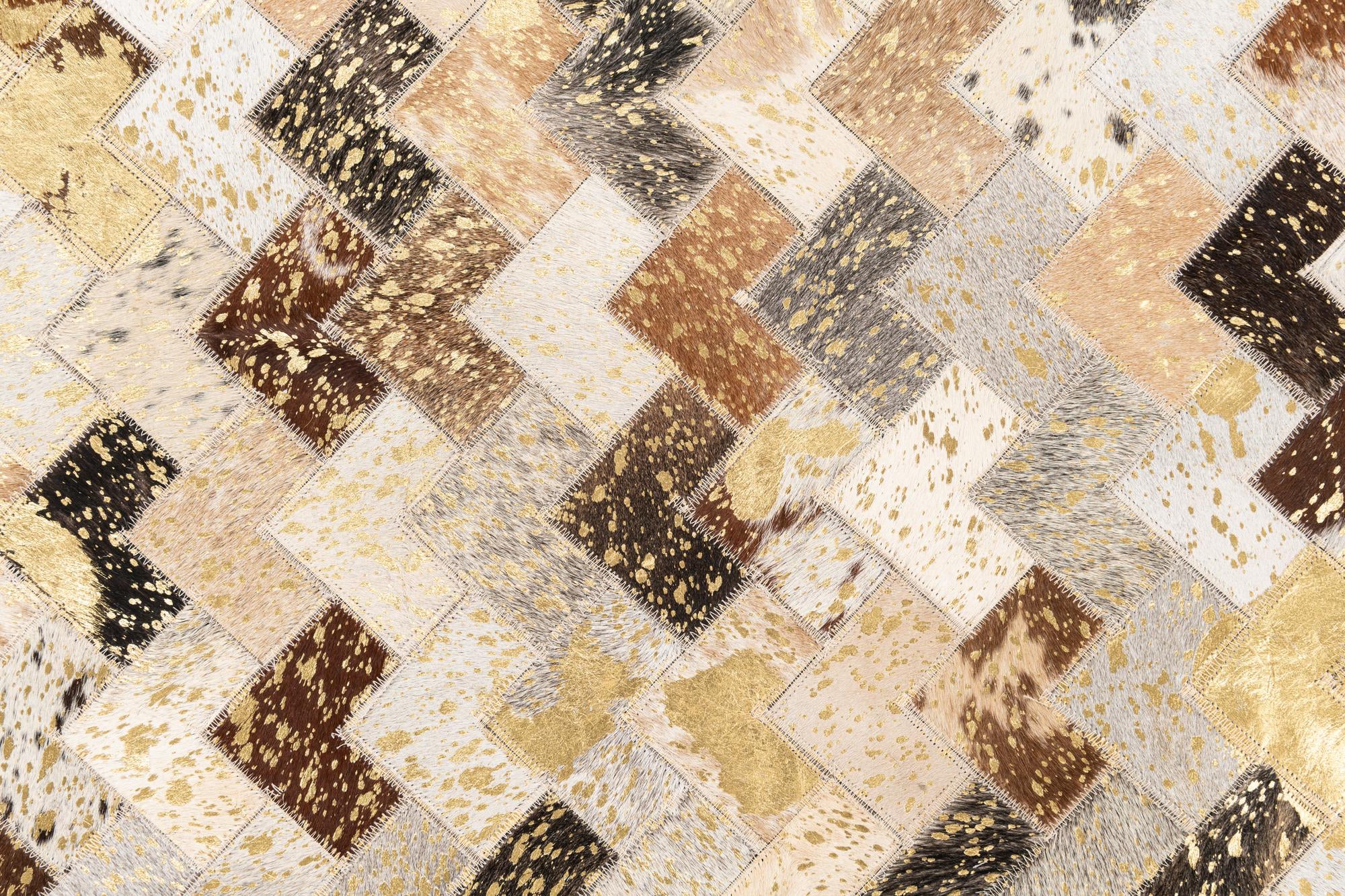 5' x 8' 1 Cowhide Leather Rug