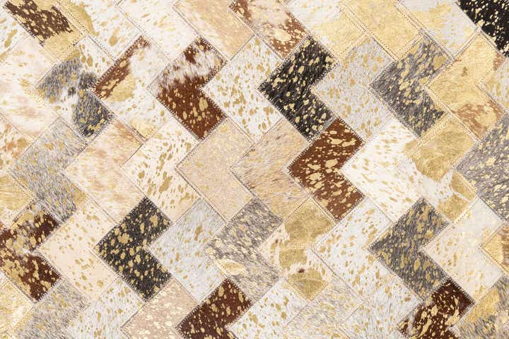 5' x 8' 1 Cowhide Leather Rug