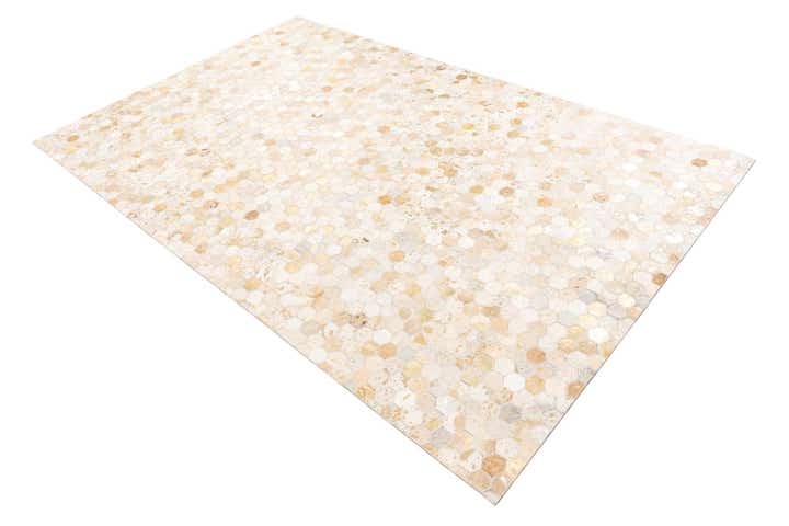 5' 1 x 8' Cowhide Leather Rug