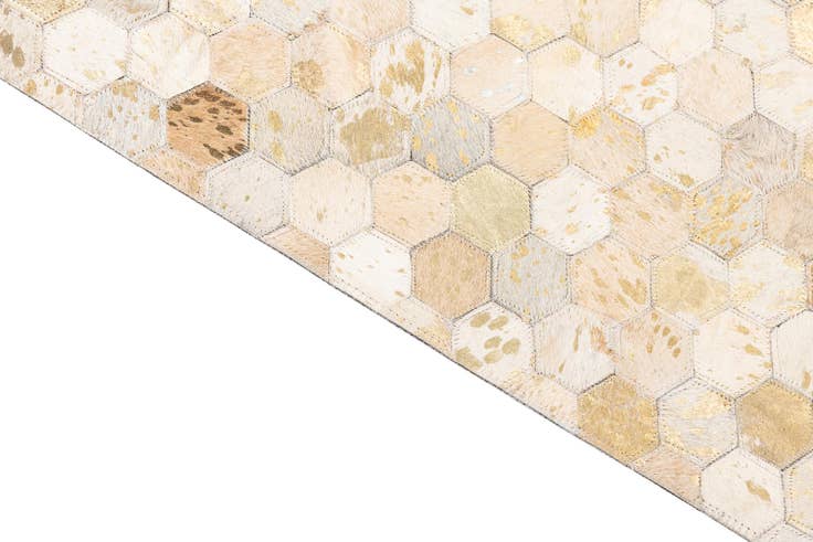 Detail image of 5' 1 x 8' Cowhide Leather Rug