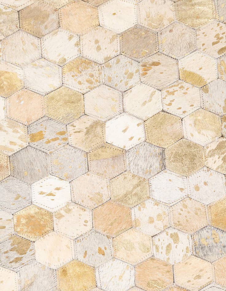 Detail image of 5' 1 x 8' Cowhide Leather Rug