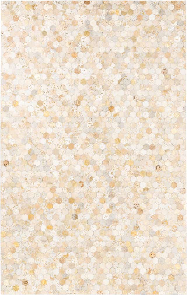 5' 1 x 8' Cowhide Leather Rug