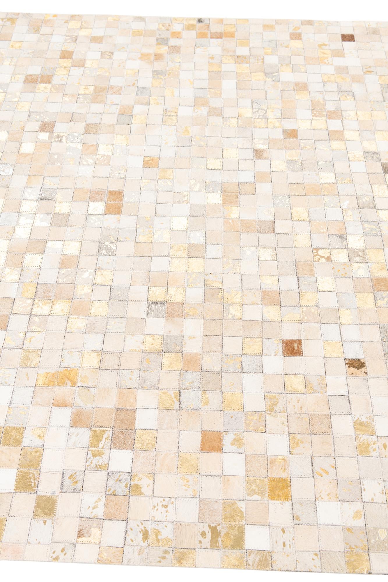 5' x 8' 1 Cowhide Leather Rug