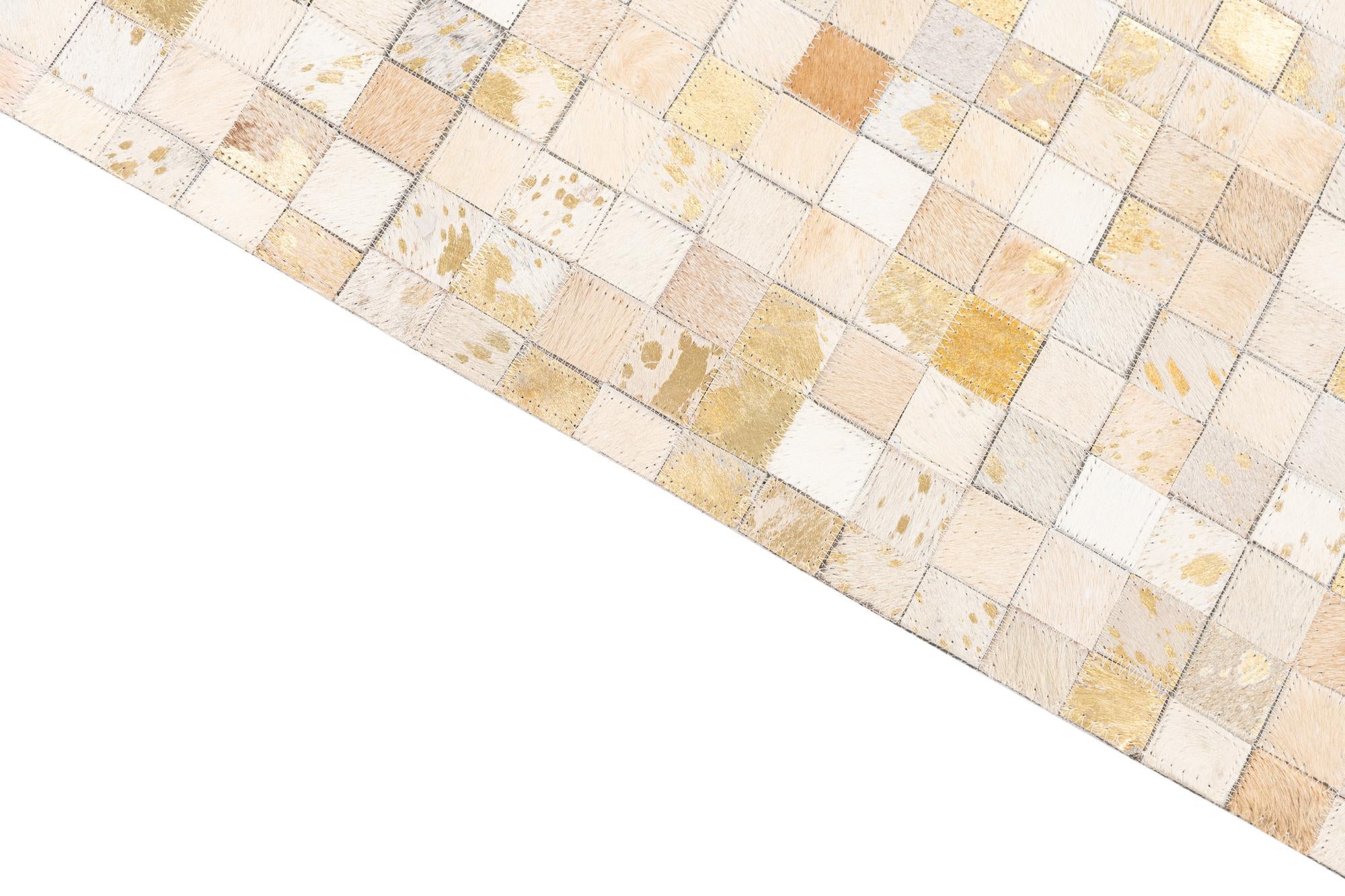 5' x 8' 1 Cowhide Leather Rug