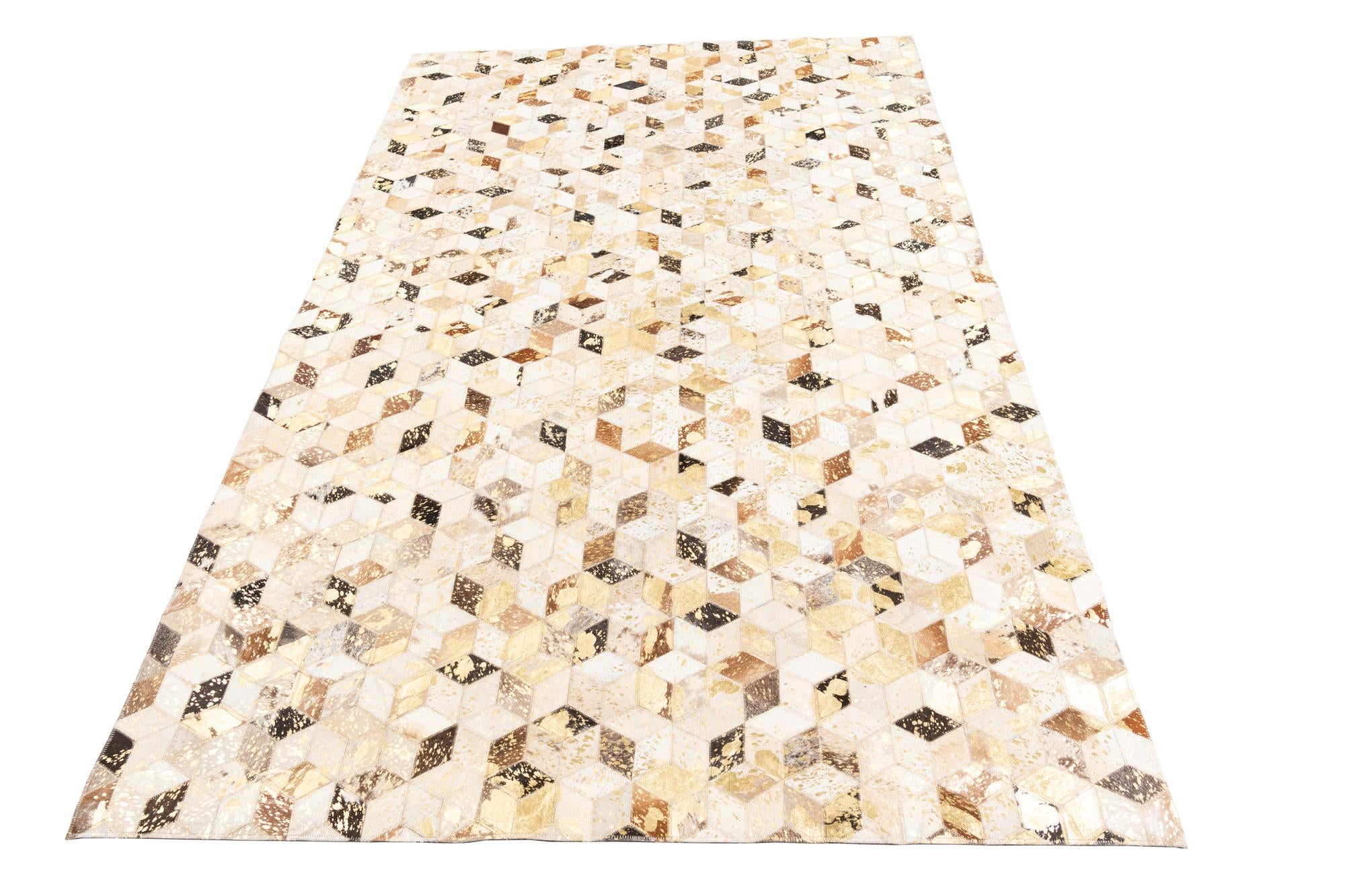 5' x 7' 10 Cowhide Leather Rug