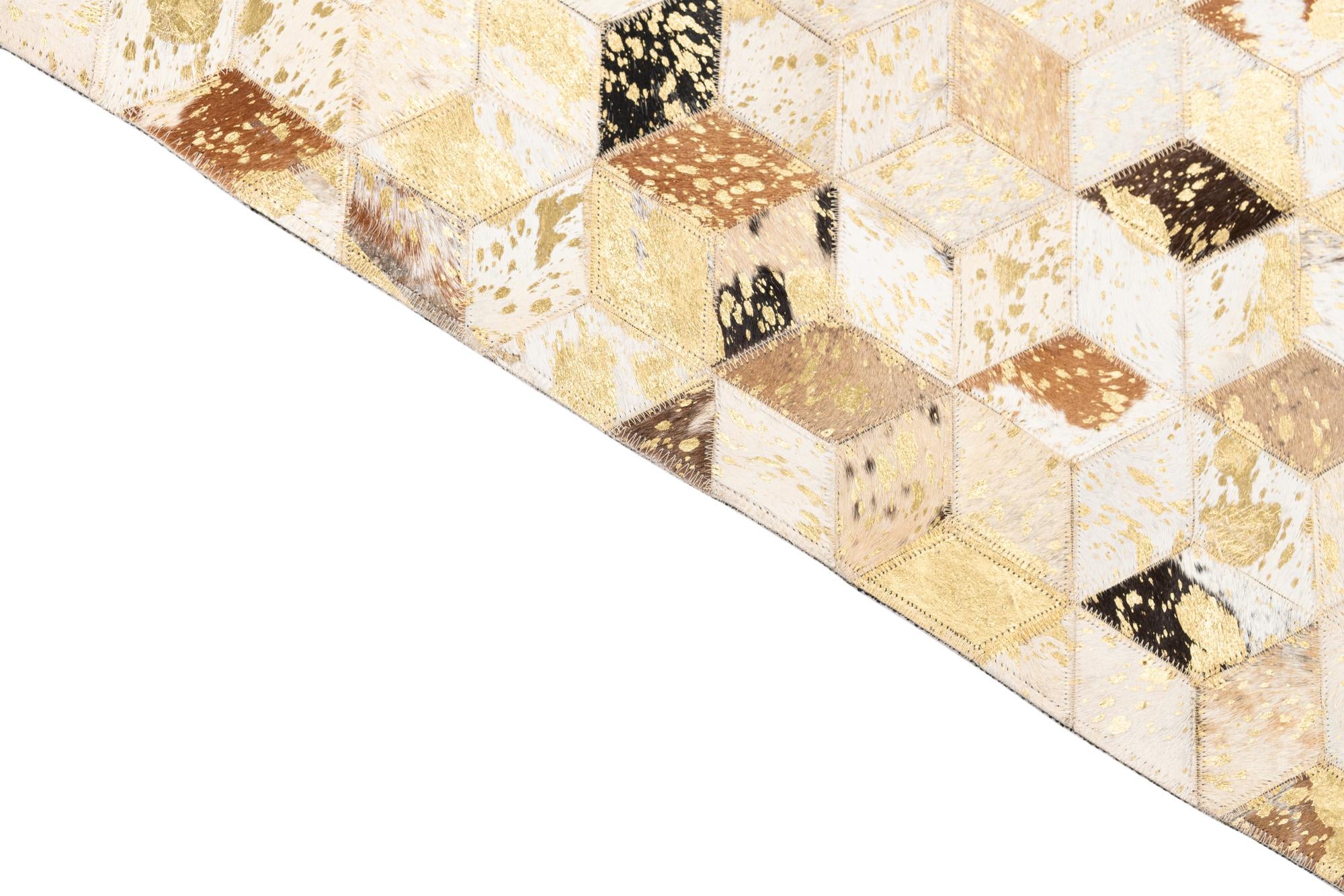 5' x 7' 10 Cowhide Leather Rug