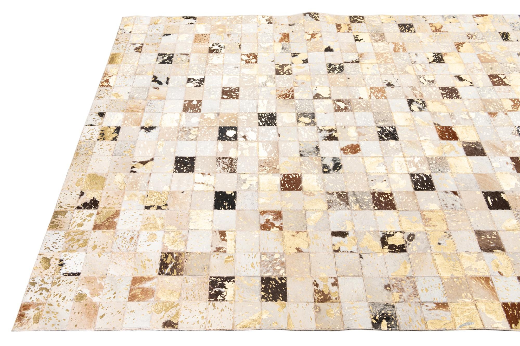 5' x 8' Cowhide Leather Rug
